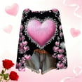 thumbnail image 4 of Xdegoge Valentine Sweater for Women Pullover Ribbed Knit Long Sleeve Oversized Sweaters Heart Graphic Fashion Dressy Casual Crewneck Tops, 4 of 6