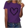 thumbnail image 1 of Diufon Hauts de la Saint-Valentin pour Femmes Tunique Décontractée à Manches Courtes Col Rond Chemise Tendance Mignonne Imprimée Graphique, 1 of 6