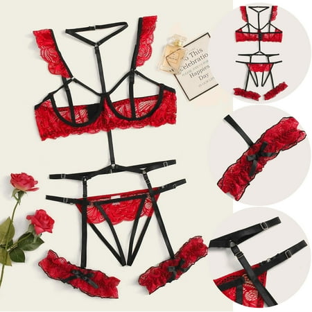 

CFXNMZGR Lingerie For Women New Fashion Lace Lingerie Underwear Sleepwear Steel Ring Pajamas Garter Nightgowns For Women