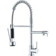 thumbnail image 1 of Erds-style Commercial Robinet de Cuisine Chromé avec Pulvérisateur Rétractable - Fonction Double Stream & Vaporisateur, Robinet à Poignée Unique à Arc Élevé, Installation Facile Robinet d'Évier en Acier Inoxydable, Rotation à 360°, Résistant aux Empreintes Digitales, 1 of 4