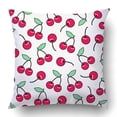 thumbnail image 1 of BOSDECO Housse de Coussin Motif Cerise Mignon Bon Emballage Textile Etc Rouge Mûr 18x18 Pouces, 1 of 1