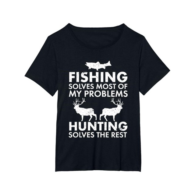 1 pc, 100% cotton T-shirt, Fun fishing and hunting gift Christmas Humor Hunter Cool T-shirt