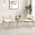 thumbnail image 2 of Gymax Folding Kitchen Chairs with Rubber Wood Legs, Natural & Beige (Set of 2), 2 of 9