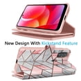 thumbnail image 4 of for Moto G Pure / G Power 2022 Case, Flip/Folio Cover Wallet Magnetic Closure Card Slots Cash Holder Stand Kickstand TPU Bumper Shockproof Protective Case for Moto G Power 2022 -Rose Gold Marble, 4 of 6