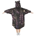 thumbnail image 2 of FORMRS Wearable Blanket Hoodie with Sleeves for Kids Cozy Flannel Sweatshirt, Dark Gothic Floral, 2 of 7
