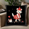 thumbnail image 5 of Set of 2 18x18in Throw Pillow Covers - Adorable Design with Red Polka - Dotted Dress & Party Hat Perfect for Couch Bed Car, 5 of 8