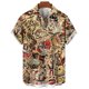 thumbnail image 3 of Camisa con estampado 3D de temática de humanidades para hombre y mujer, informal, de manga corta, con solapa y botones, camiseta de gran tamaño para hombre, 3 of 5