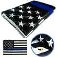 thumbnail image 4 of Jetlifee Thin Blue Line Flag 3x5 ft - Embroidered Stars, Sewn Stripes, Polyester American Police 3x5 Foot Flags Blue line with Black and White, Honoring Law Enforcement Officers, 4 of 8