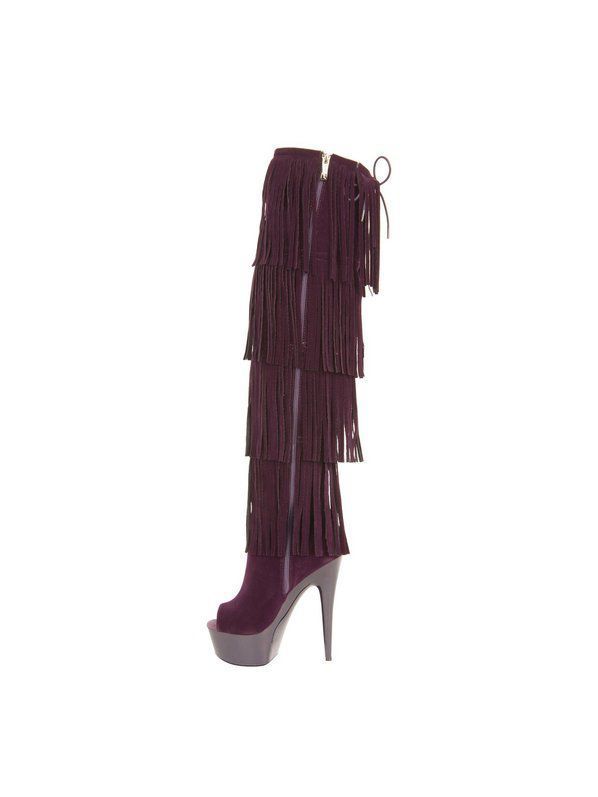 thigh high open toed boots