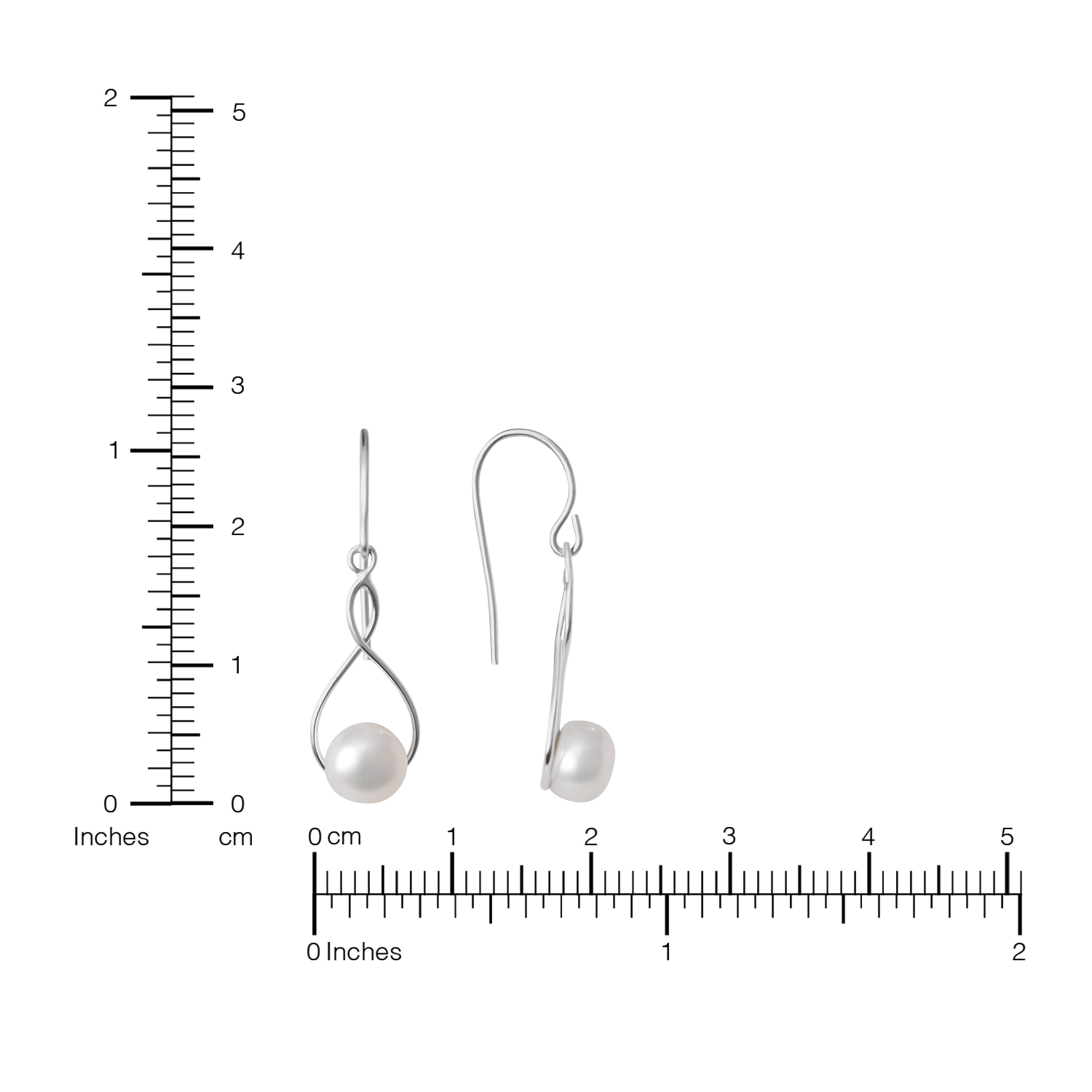 Marisol & Poppy Simulated Pearl Drop Earrings in Sterling Silver for Women & Teens, Fish Hook Backing