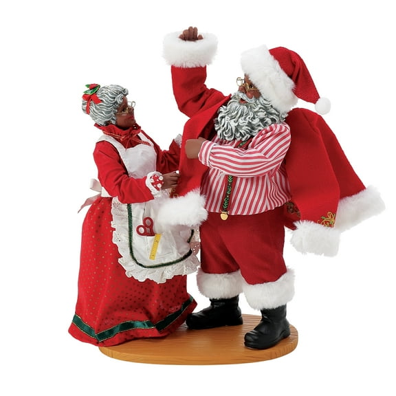 Department 56 Possible Dreams Santa's New Suit African American Christmas Multicolor Figurine 10.5in H