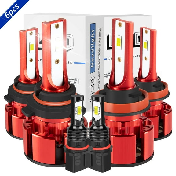 LED Headlight Fog Light Bulbs Kit White for 2018-2019 Chevrolet Suburban 3500 HD