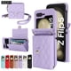 thumbnail image 2 of Funda de teléfono de cuero para Samsung Galaxy Z Flip 5, 4, 3, 5G con cordón largo, cartera con ranura para tarjeta, cubierta protectora, 2 of 4