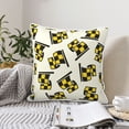 thumbnail image 2 of DouZhe Velvet Decorative Throw Pillow Covers Set of 2, Soft Square Cushion Cover with Invisible Zipper Checkered Flag Racing Colorful Printing, 18"x18", 2 of 7