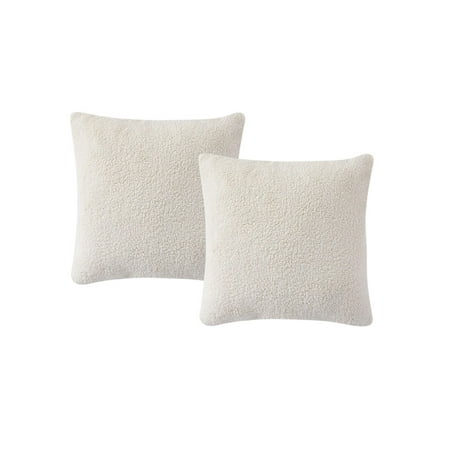 Morgan Home Solid Sherpa Set of 2 Decorative Pillows  18 x 18 Inches 18 X 18 Add a chic and cozy style to your living area with Morgan Home 2 Pack Sherpa Pillows. These pillows easily coordinate with a variety of existing decor schemes. Place them on the sofa  a chair  or a loveseat. They are perfect all year round. Color-Sand & Size-18 X 18