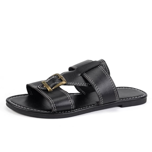 ATENAR Sandals for Women Solid Color Outdoor Womens Sandals Comfortable Women Sandals Shoes Black 12