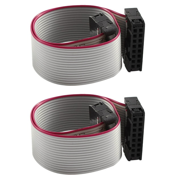 2 Pcs FC-16P IDC 16-Pin F/F Cable de Extensión de Datos de Disco Duro Cinta Plana Conector de 20 cm de Largo para Placa Base