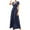 Navy Womens Summer Dress, variant on USSUMA Sun Dresses Women Casual Short Sleeve High Slit Belted Pleated Swing Long Summer Dresses Polka Dot Flowy Sundress for Women Beach Vacation V Neck Maxi Women's Shirt Dress