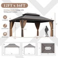 Vineego 12x16 Ft Hardtop Gazebo with Netting and Curtains Heavy Duty ...