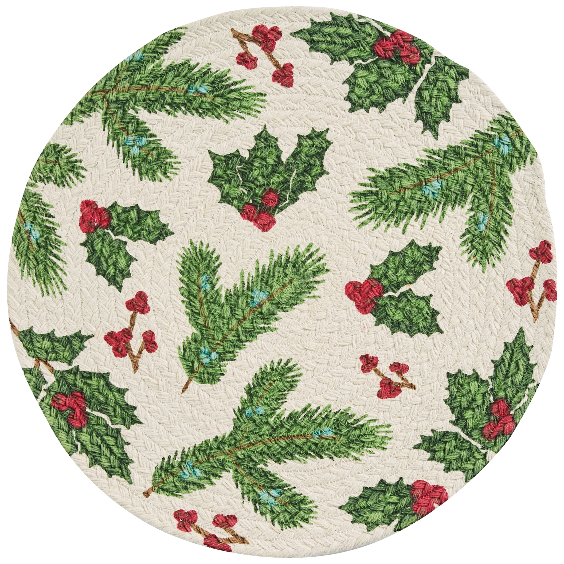 Park Designs Boughs Of Holly Braided Placemat Set of 4
