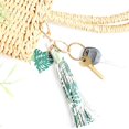 thumbnail image 2 of HSHDLDF Women Leather Tassels Keychain Car Circle Key Rings Gift Bag Hanging Buckle, 2 of 3