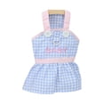 thumbnail image 3 of opvise Pet Princess Dress Sleeveless Ruffle BABY Embroidery Buttons Plaid Spring Summer Small Dog Puppy Clothes Sky Blue, 3 of 7