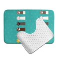 thumbnail image 6 of Yiaed Cute Cat Paw And Dog Print Bathroom Mat Set 2 Pieces Mat Anti-Skid Pad Ultra Soft and Absorbent Bathroom Bath Mat Contour Bath Rugs for Toilet Base, 6 of 6
