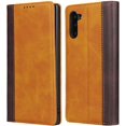thumbnail image 3 of Galaxy Note 10 Wallet Case,Premium PU Leather Flip Folio Case with Card Slot,Kickstand Holder Magnetic Closure [TPU Shockproof Interior Protective Case] for Samsung Galaxy Note 10,Khaki+Brown, 3 of 17