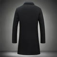 thumbnail image 3 of CENL Long Warm Black Trench Coat Men Single Breasted Luxury Wool Blends Overcoat Top, 3 of 9
