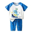 thumbnail image 5 of UAYOTSE Boys Girls Spring Summer Pajama Set Kids 6 9 12 18 24 Months short Sleeve Sleepwear with Pockets,Sizes 2-3 Years, 5 of 6