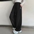 thumbnail image 5 of NIEWTR Girls Oversized Sweatpants Wide Leg Loose Fit Lounge Pants High Waisted Elastic Drawstring Comfortable Casual Joggers（Black,10-11 Years), 5 of 5