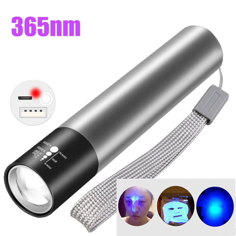 Resin Curing Mini Zoomable 365nm UV Torch Glue Money Checking 
