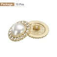 thumbnail image 3 of Uxcell 10pcs 28L Pearl Gold Metal Sewing Buttons 18mm 11/16" Round Women Coat Buttons with Plastic Shank Replacement DIY Button for Sewing Clothing Sweater Decoration Craft, #8, 3 of 7