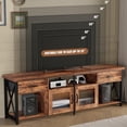 thumbnail image 4 of Flycity 71" TV Stand for 75-80" TVs, Industrial Entertainment Center with Storage Cabinets, Fabric Drawers & Soundbar Shelf, Media Console Table for Living Room or Bedroom, 4 of 9