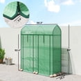 thumbnail image 3 of 3 Tier Mini Greenhouse Portable with 2 Roll Up Doors 56.3 x 18.1 x 65 Inches Green, 3 of 7