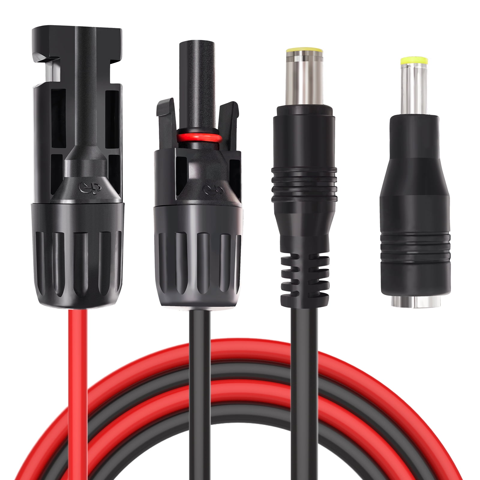 ELECTCHN Solar Panel Connector to DC 8mm Adapter Extension Cable 16 AWG with DC 5.5mmx2.5mm Adapter for GZ Portable Backup Power Station, Solar Generators 6.23ft