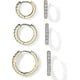 thumbnail image 1 of 18K Gold Plated 925 Sterling Silver Post, 3 Pairs Small Gold Hoop Earrings Set, 1 of 4