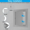 thumbnail image 4 of Panel de acceso removible con bisagra Uxcell de 7x7 pulgadas, puertas de acceso de plomería ABS, cubierta fácil para agujeros en la pared, gris, 4 of 6
