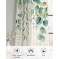 thumbnail image 6 of Green Sheer Curtains 45 Inch Length 2 Panels Set for Living Room/Bedroom, Eucalyptus Leaves Kitchen Curtains with Grommet Semi-Sheer Curtains Drapes Voile Window Treatments 42"x45"x2, 6 of 7