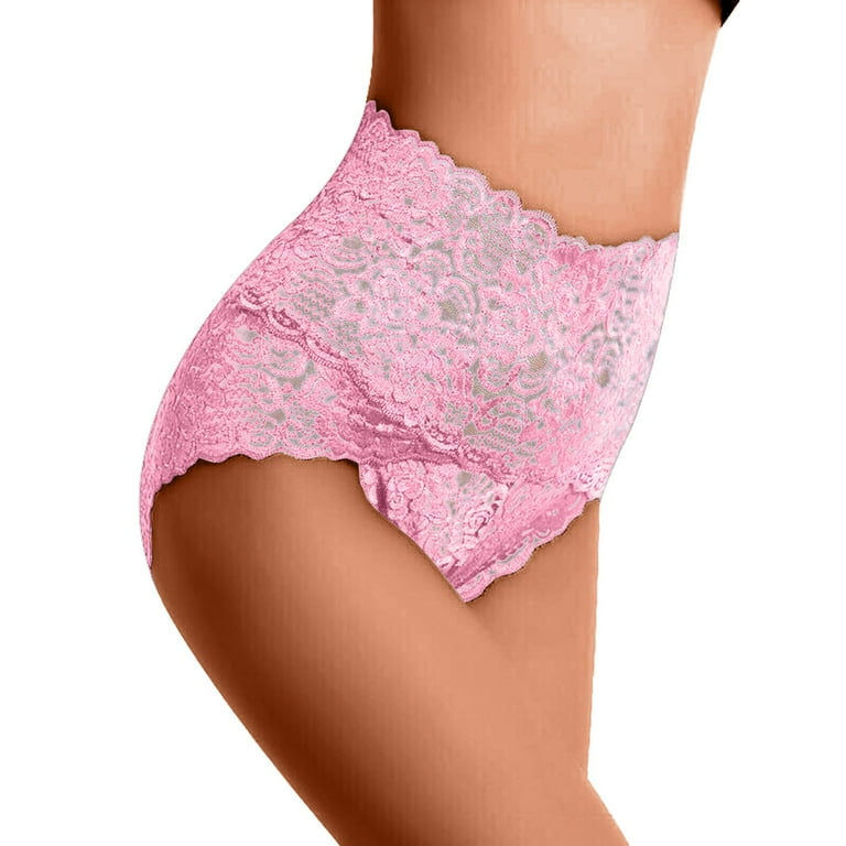 LBECLEY 100 Cotton Underwear Women New High Waist Underwear Women's Thin  Hollow Lace Ladies Panties Pure Cotton Crotch Large Size Belly Briefs  Orders To Be Delive To Today Pink Xl 