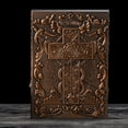thumbnail image 3 of KLKCMS Retro Embossed Cross Pattern Writing Notebook Lined Journal Red Bronze, 3 of 9