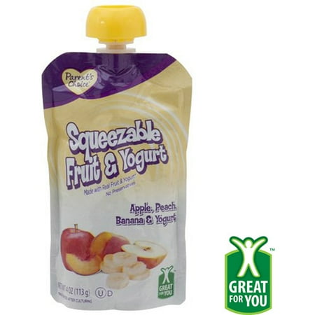 Parent's Choice Apple, Banana, Peach Yogurt, 4 oz Pouch