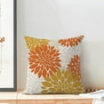 thumbnail image 3 of Fall Burnt Orange Outdoor Pillow Covers 18x18 Inch Set of 2 Mustard Yellow White Dahlia Floral Decor Throw Pillows Modern Geometry Flower Decorative Cushion Cases for Sofa Couch Bed Decorations, 3 of 6