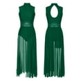 thumbnail image 3 of Aislor Women's Contemporary Dance Costume Sheer Mesh Ballet Lyrical Dress Dancewear Green XL, 3 of 7