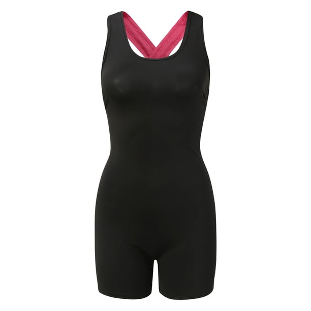 Gibobby Bañador de una pieza Mujeres Casual sin tirantes Halter vendaje Sheathy Jumpsuit Drawstring Playsuits traje de baño(Rosa caliente,CH)