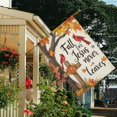 thumbnail image 3 of Fall for Jesus He Never Leaves with Cardinal and Cross Fall Garden Flags 28"x40” Double Side,Small Yard Flags for Outside,Outdoor Fall Decor,Autumn Funny Garden Flag Yard Decoration, 3 of 5