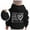 Black, variant on Girls' Hoodies Cozy Letter Print Hooded Long Sleeve Pullover Top with Pocket Daily Wear Sweatshirts for Girls Black 3 Years-4 Years