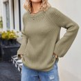 thumbnail image 6 of Duoif Sweaters for Women Trendy Women's Casual Long Sleeve Pullover Sweaters Crew Neck Oversized Ribbed Knit 2025 Fall Winter Sweater Jumper Tops Women's Sweaters Womens Tops Army Green L, 6 of 6