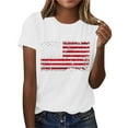 thumbnail image 5 of PXLKNZH American Flag Top Women Plus Size Short Sleeve 4th of July Patriotic Graphic Tees 2025 Summer Independence Day V Neck Shirts,White,S, 5 of 8