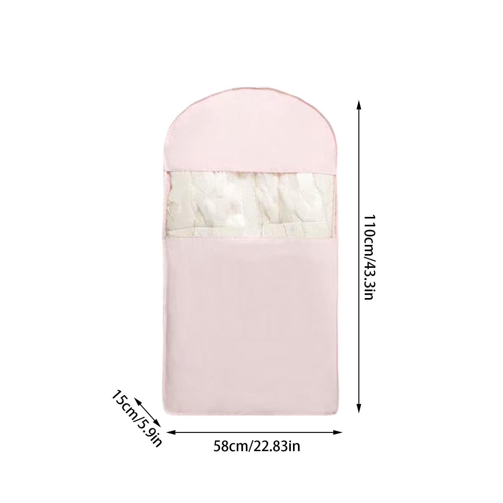 2025 Space Saving Hanging Garment Bag with Self-Compression Zipper, Pink Closet Organizer for Down Coats & Winter Clothes, Dust Proof Clothes Protector with Compact Storage Design